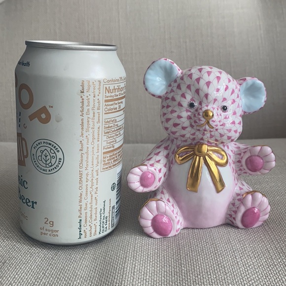 Herend Other - Herend Large 4.5” Raspberry Fishnet Teddy Bear Figurine